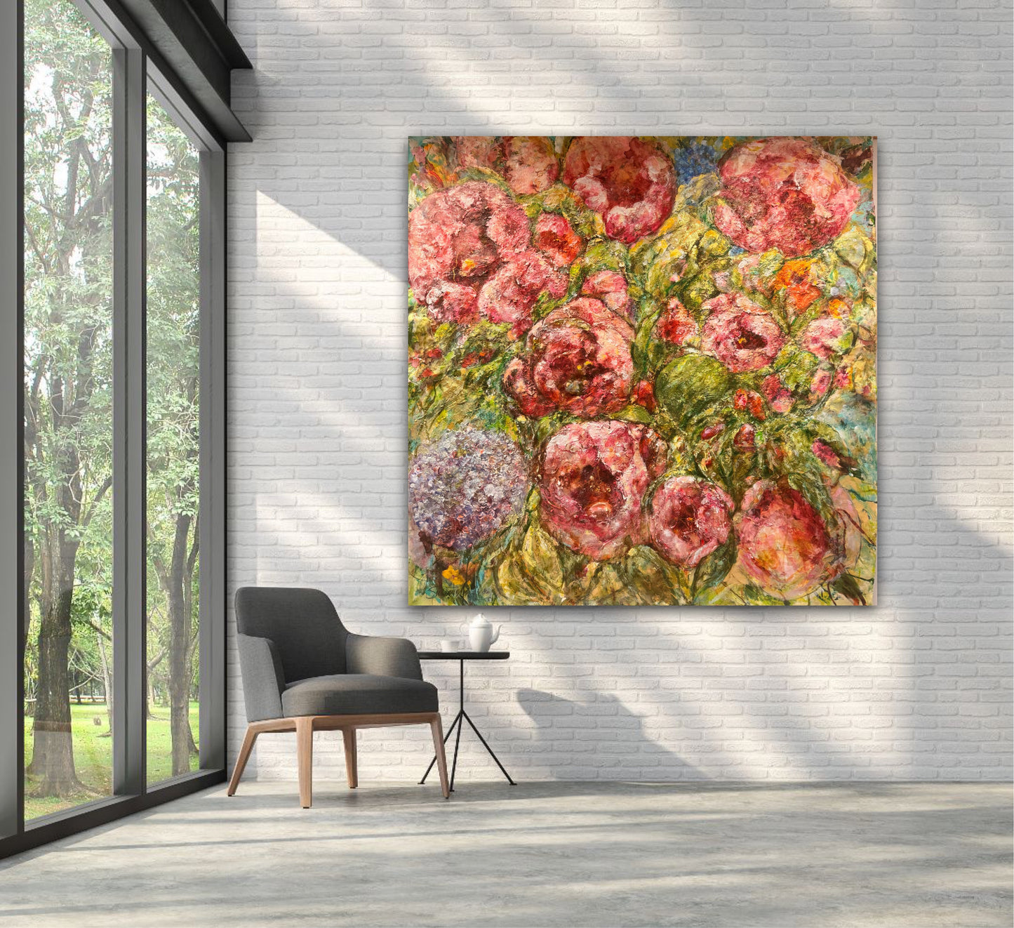 Stor tavla - färgglad originalmålning