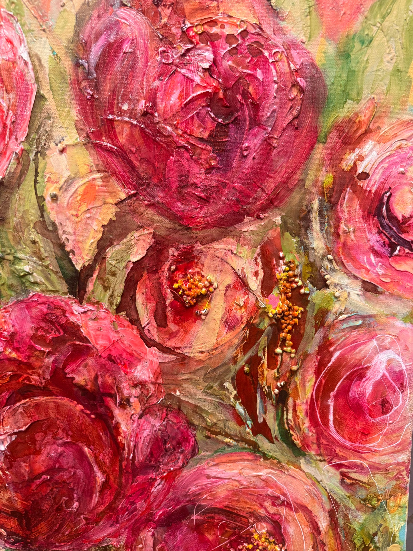 Handmålad tavla - Tulpaner