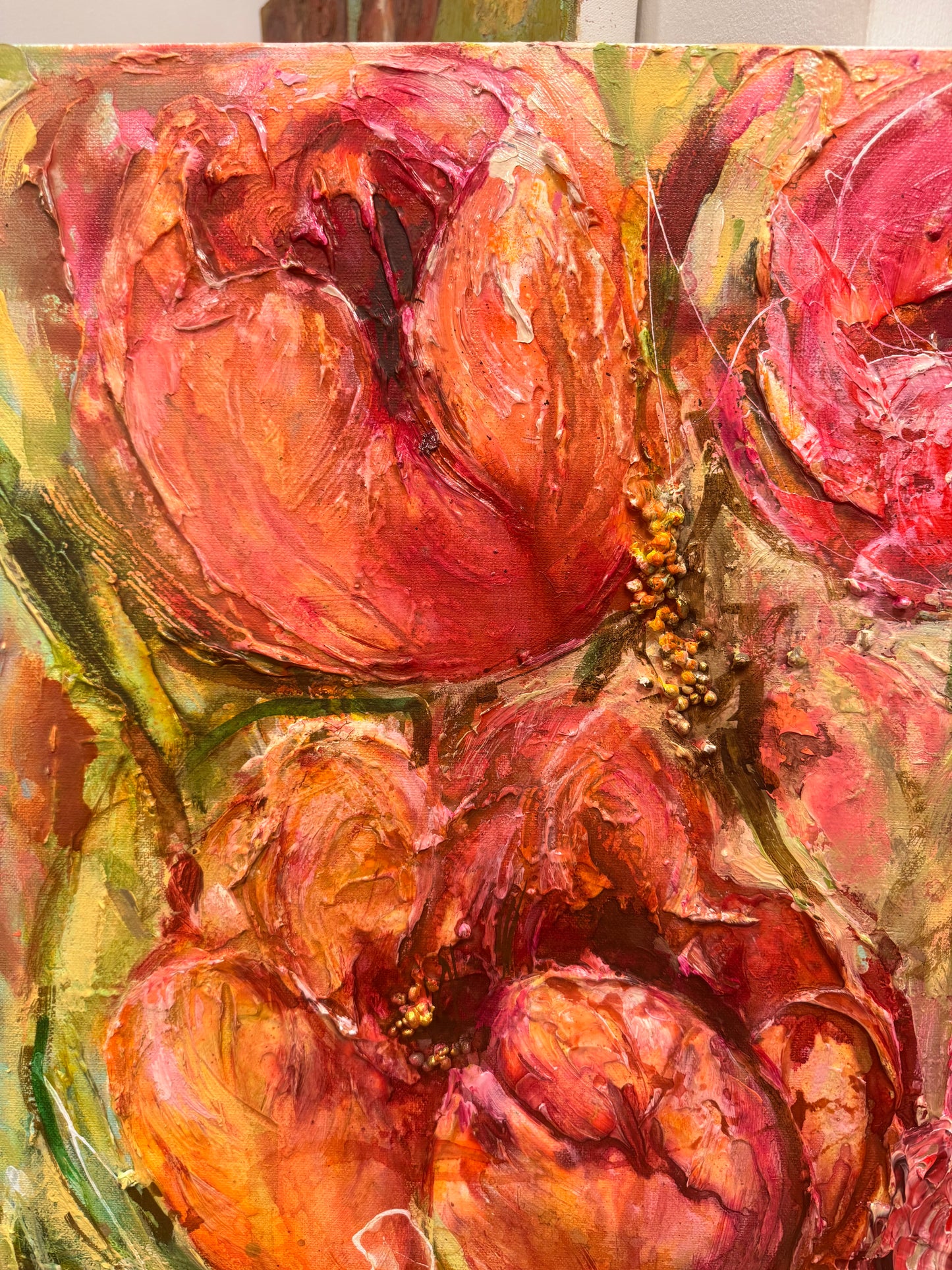 Handmålad tavla - Tulpaner