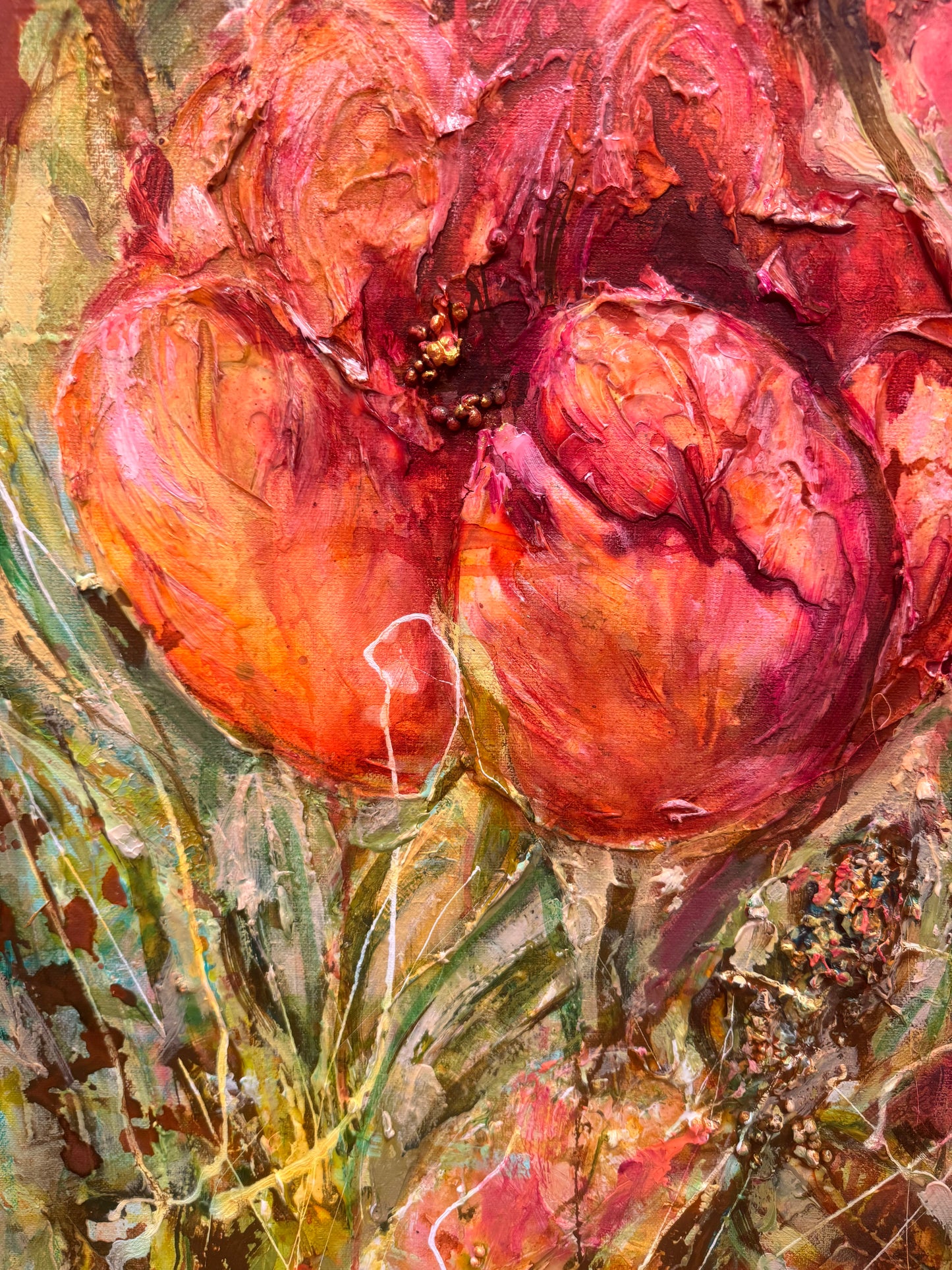 Handmålad tavla - Tulpaner