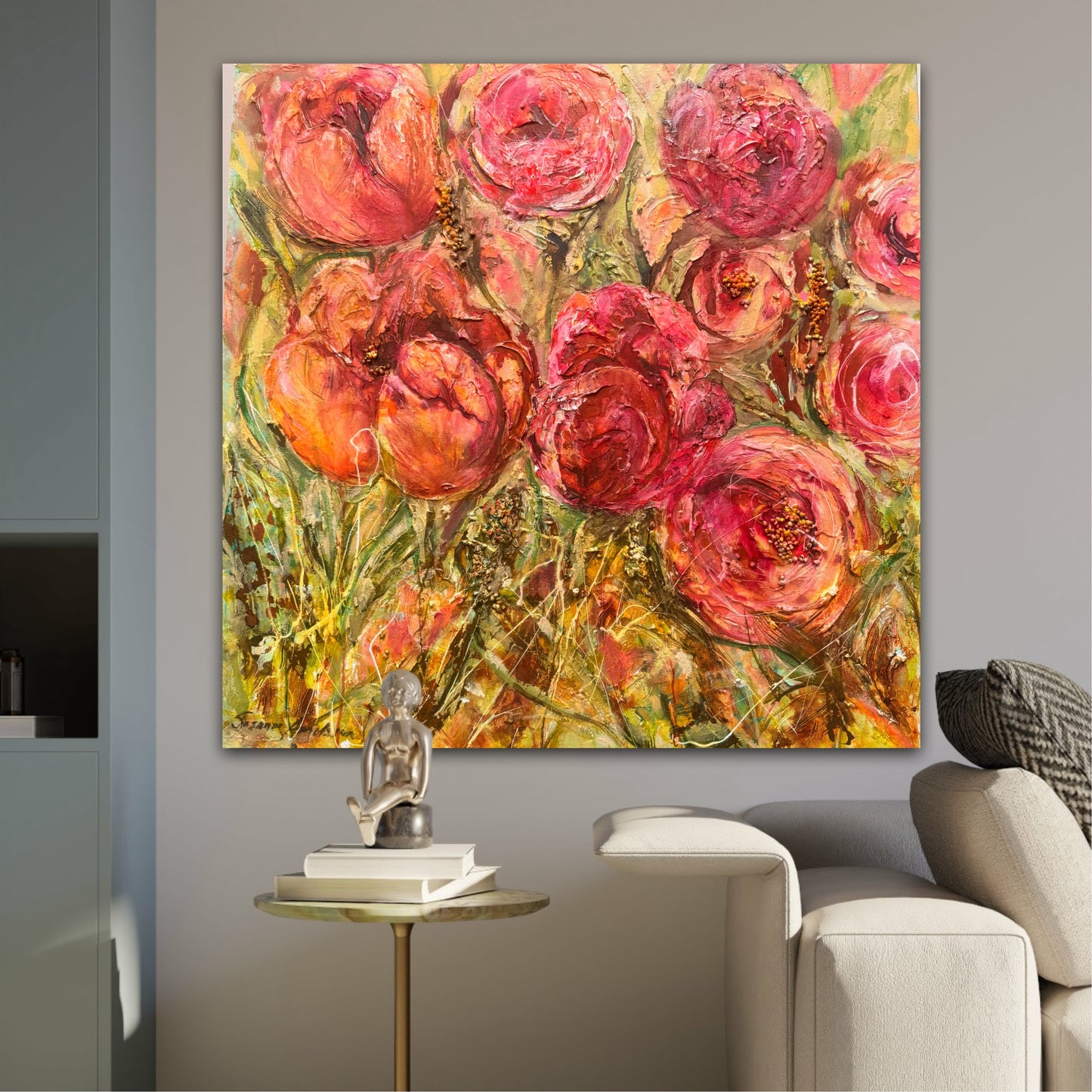 Handmålad tavla - Tulpaner