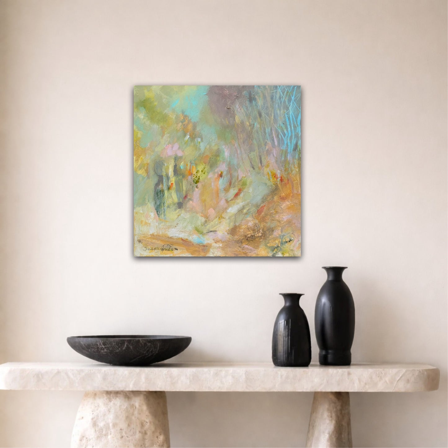 Drömskt abstrakt landskap – originalmålning