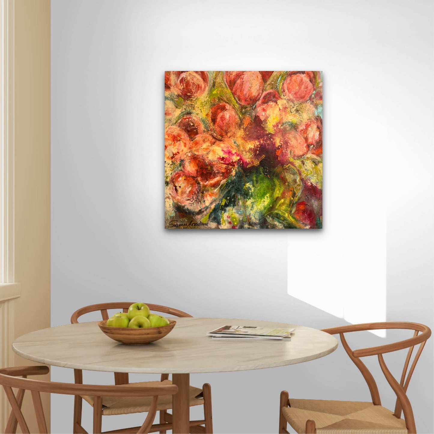 Originalmålning – När tulpanerna blommar, 80 x 80 cm