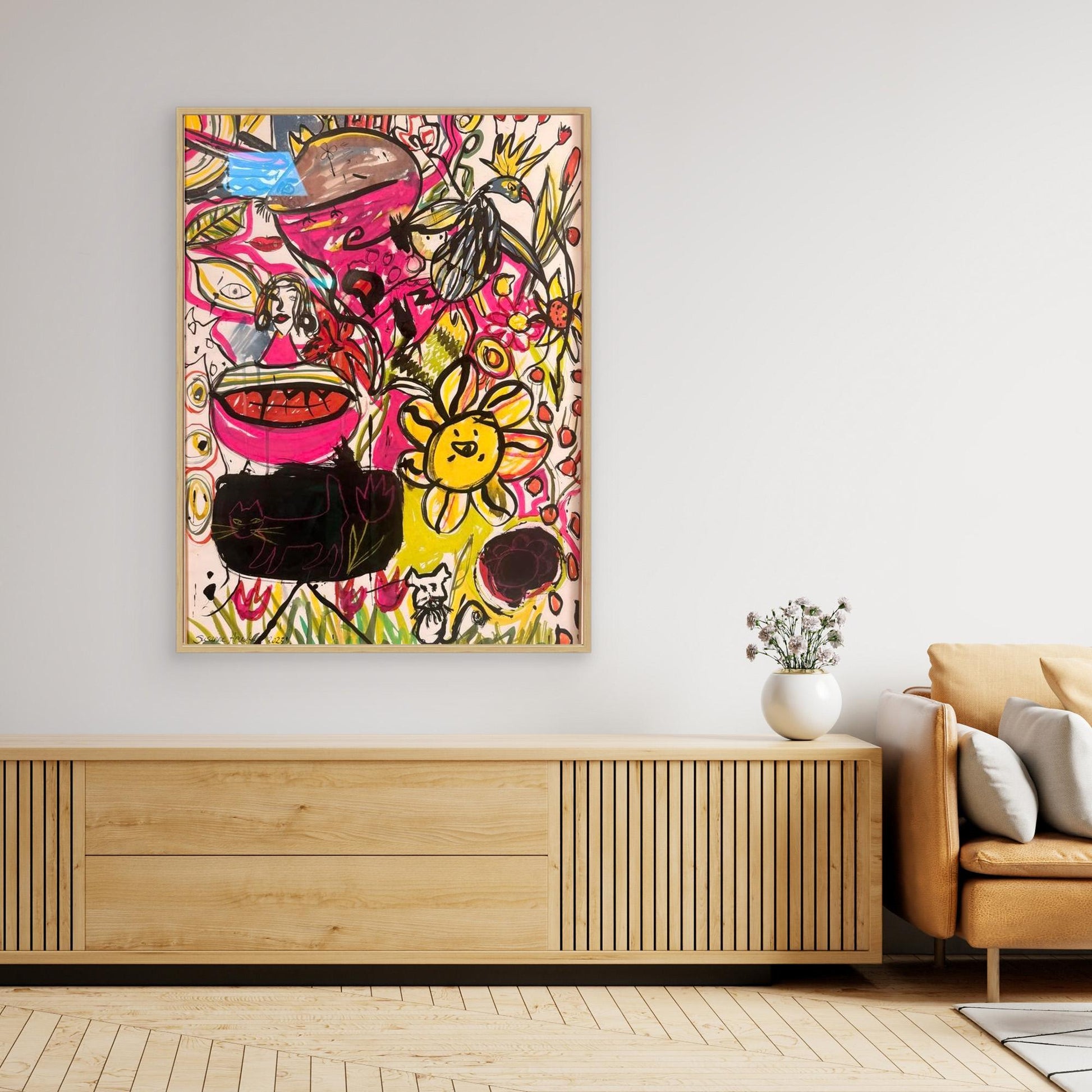 Flowerpower - Konsttryck på canvasduk konst av konstnären Susanne Arvidsson
