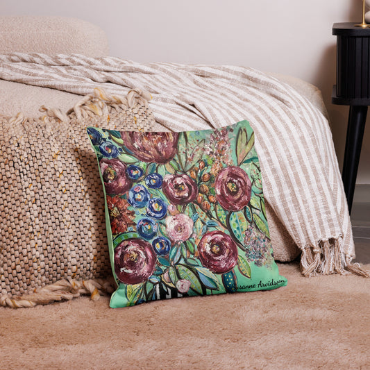 Kuddfodral - Blommor i vas 50x50 – Konstmotiv av Susanne Arvidsson