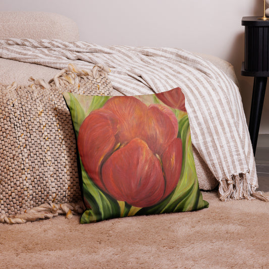 Kuddfodral Red Tulips Spring 50×50 – Konstmotiv av Susanne Arvidsson