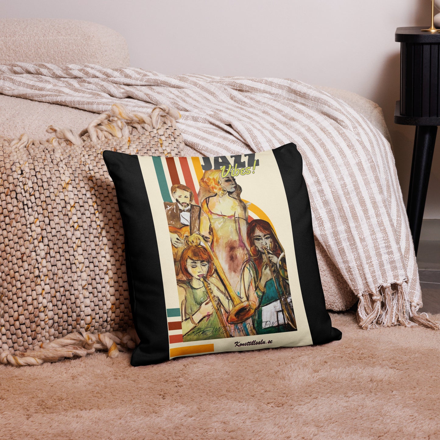 Kuddfodral i Retrostil design Susanne Arvidsson 50 x 50 kudde