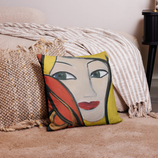 Kuddfodral linnestruktur - Blond 45 x 45 cm
