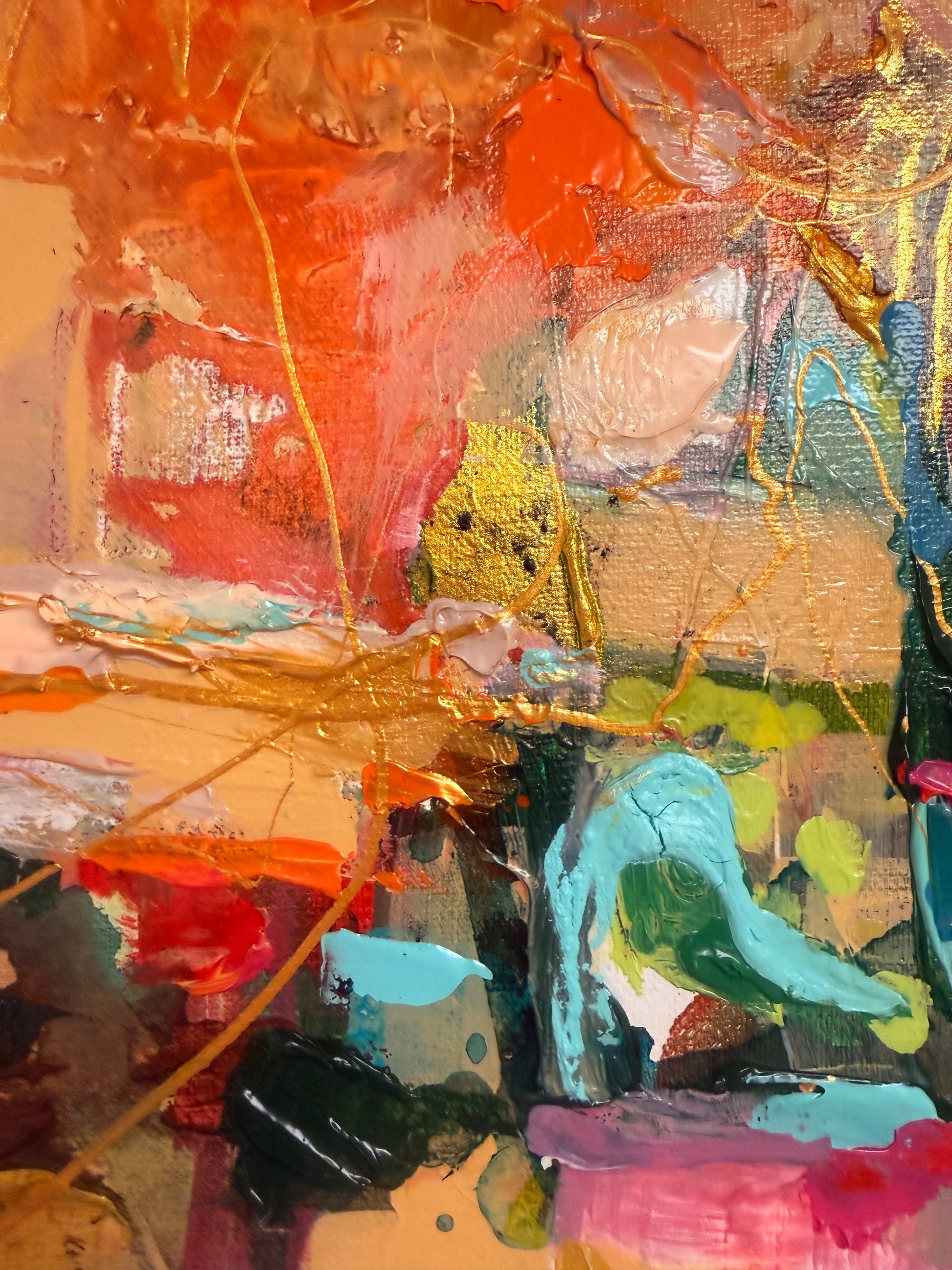 La Portal - Abstrakt tavla -original målning Susanne Arvidsson färgstark konst
