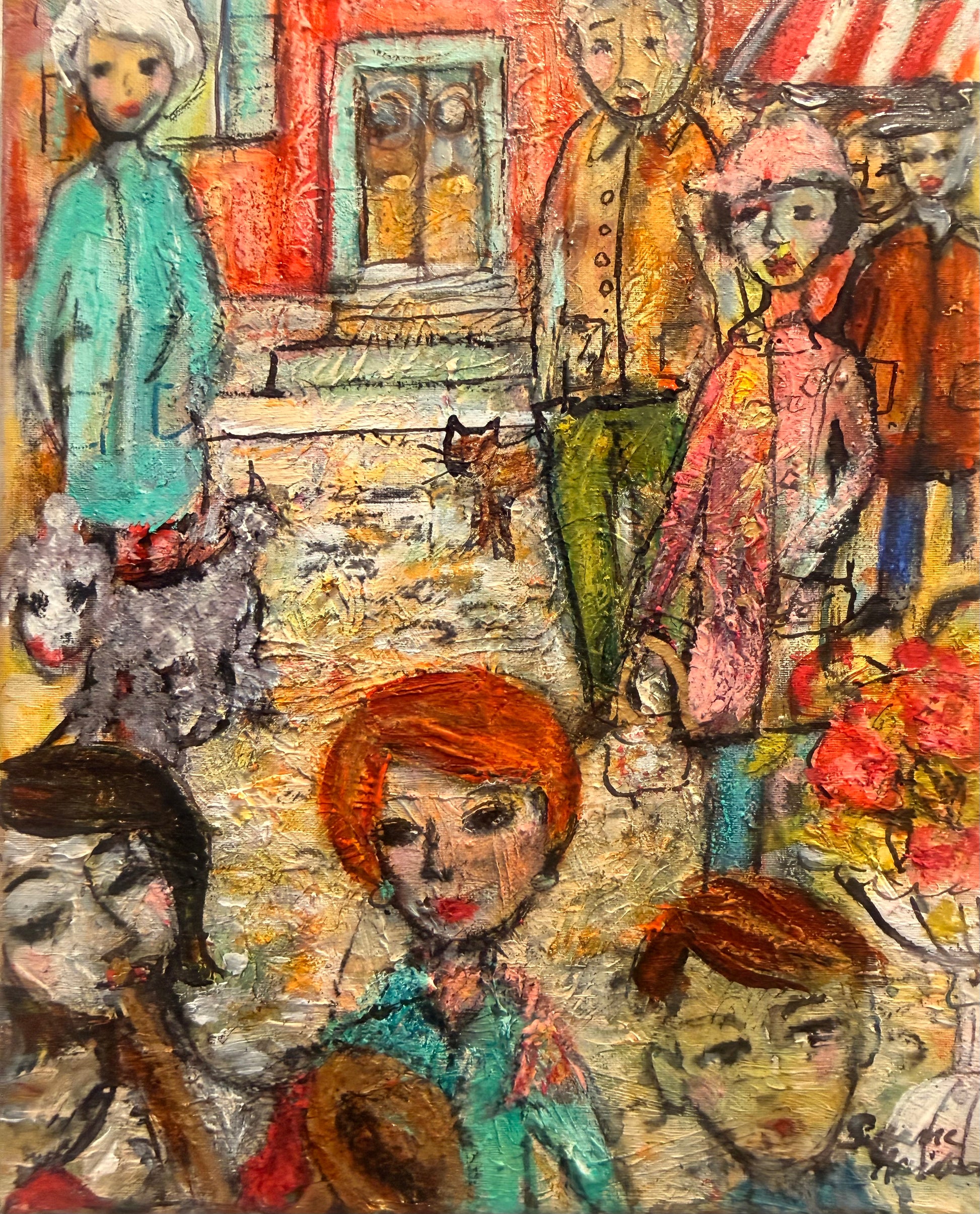 Stadsliv i färg - Färgglad Tavla