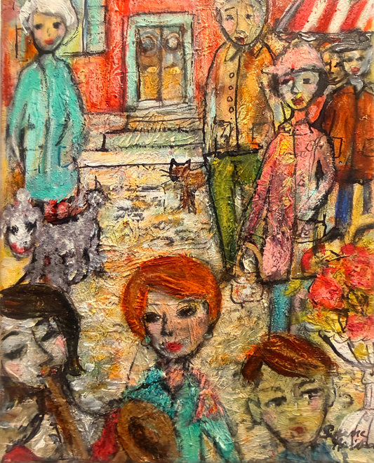 Stadsliv i färg - Färgglad Tavla