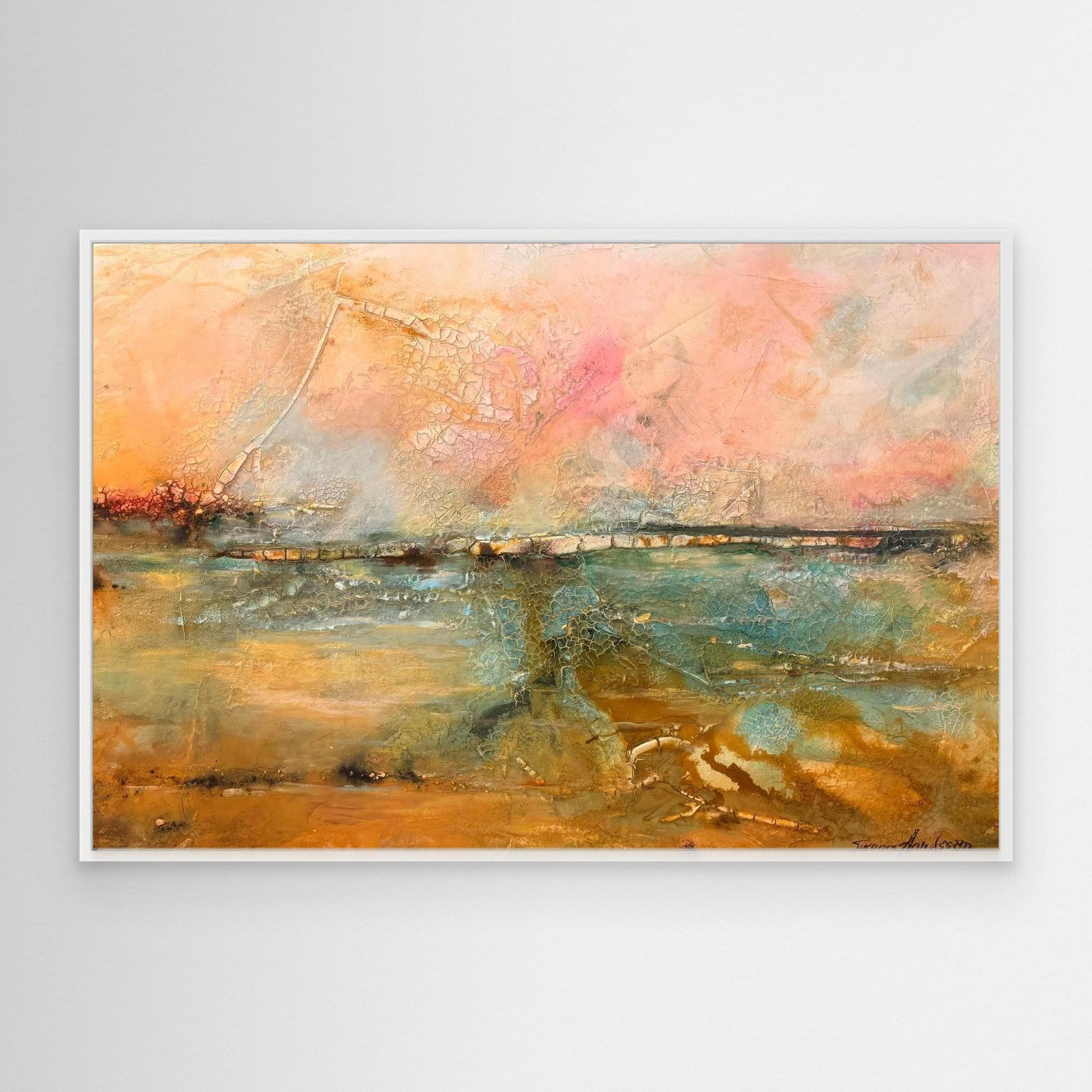 Sunrise – Where Light Begins - Canvastryck - Abstrakt landskap i varma färgtoner 
