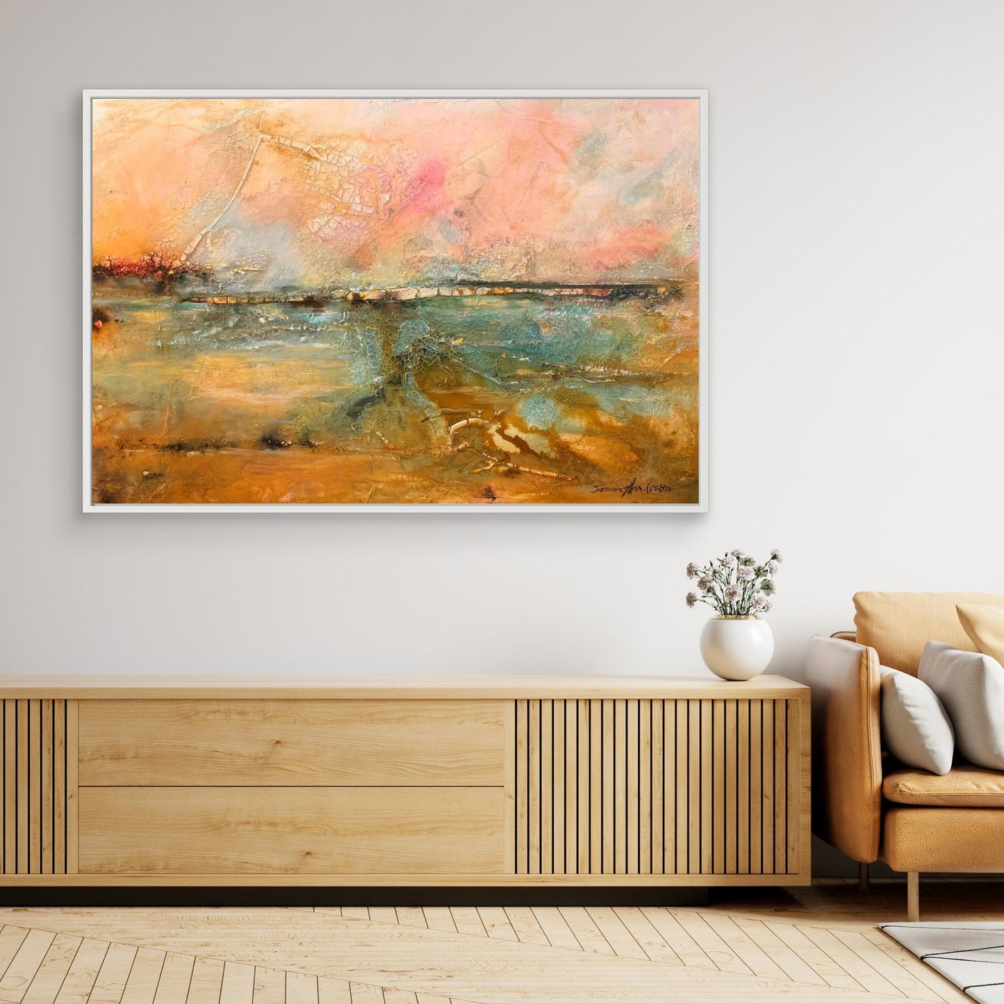 Sunrise – Where Light Begins | Canvastryck abstrakt landskap med inspiration från havet - tavlan passar perfekt över både säng, soffa och matbord, går att få som stor tavla