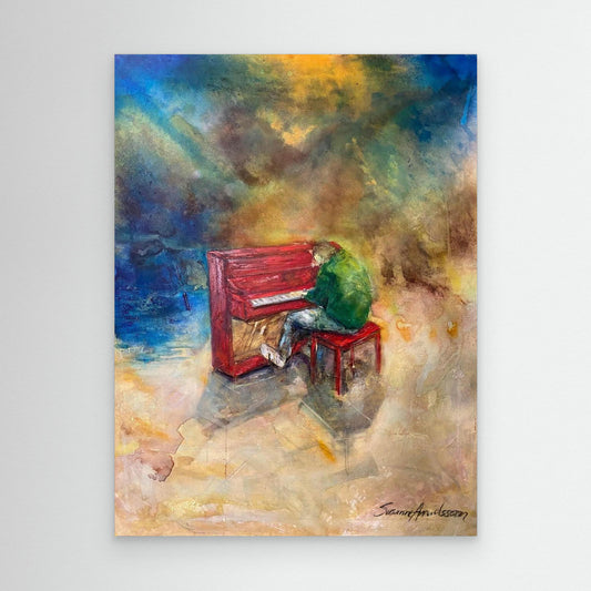 The Lonely Pianist - Konsttryck på duk
