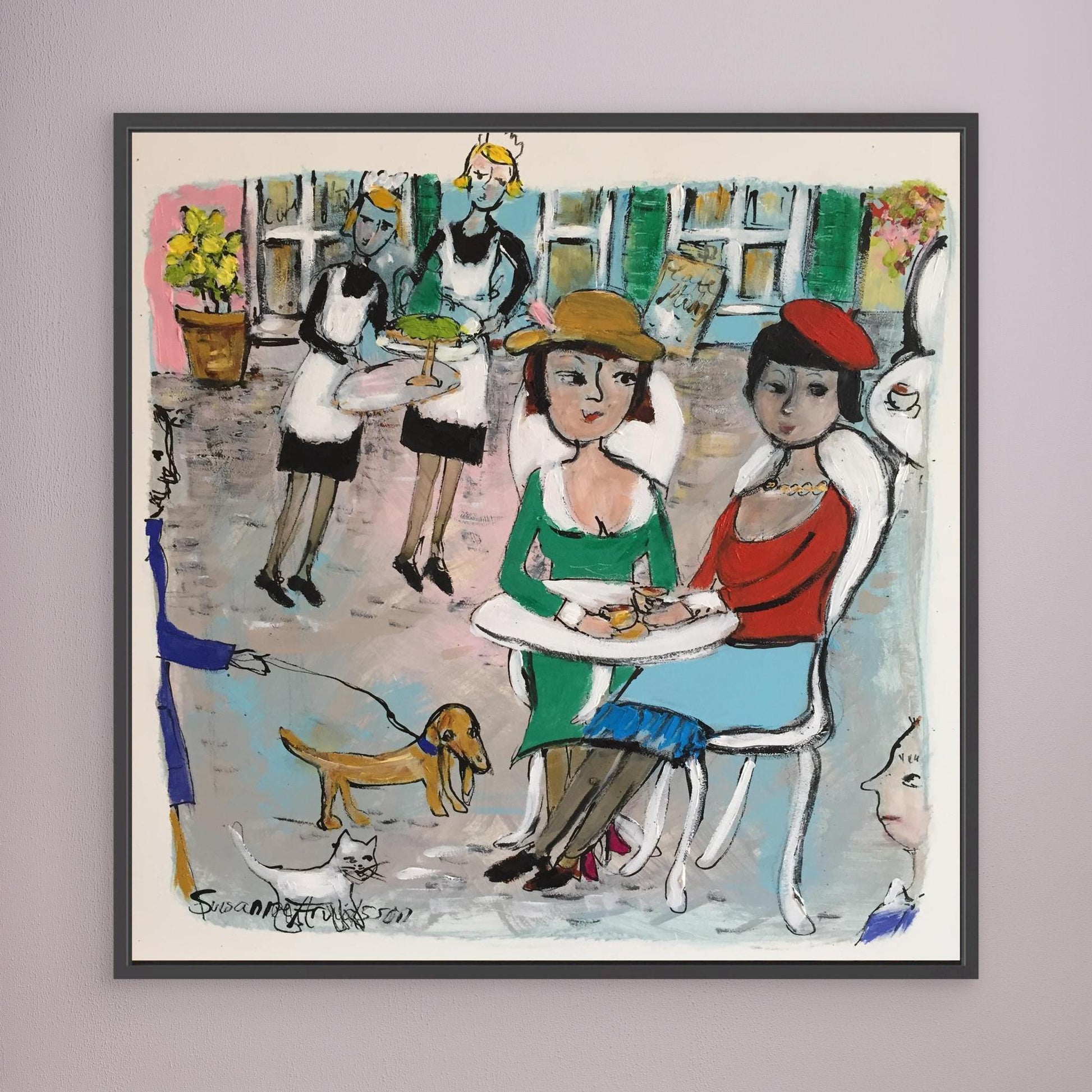 Konsttryck på canvas - Livet på torget