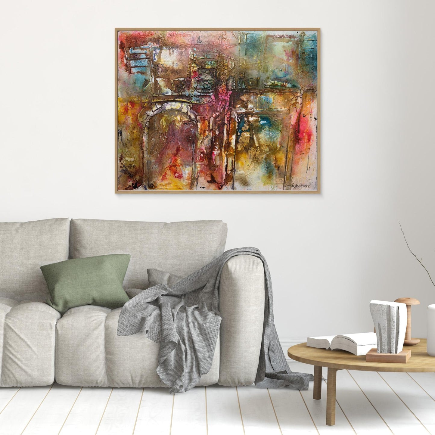 Abstrakt färgsprakande konst – tryck på canvas i stora storlekar