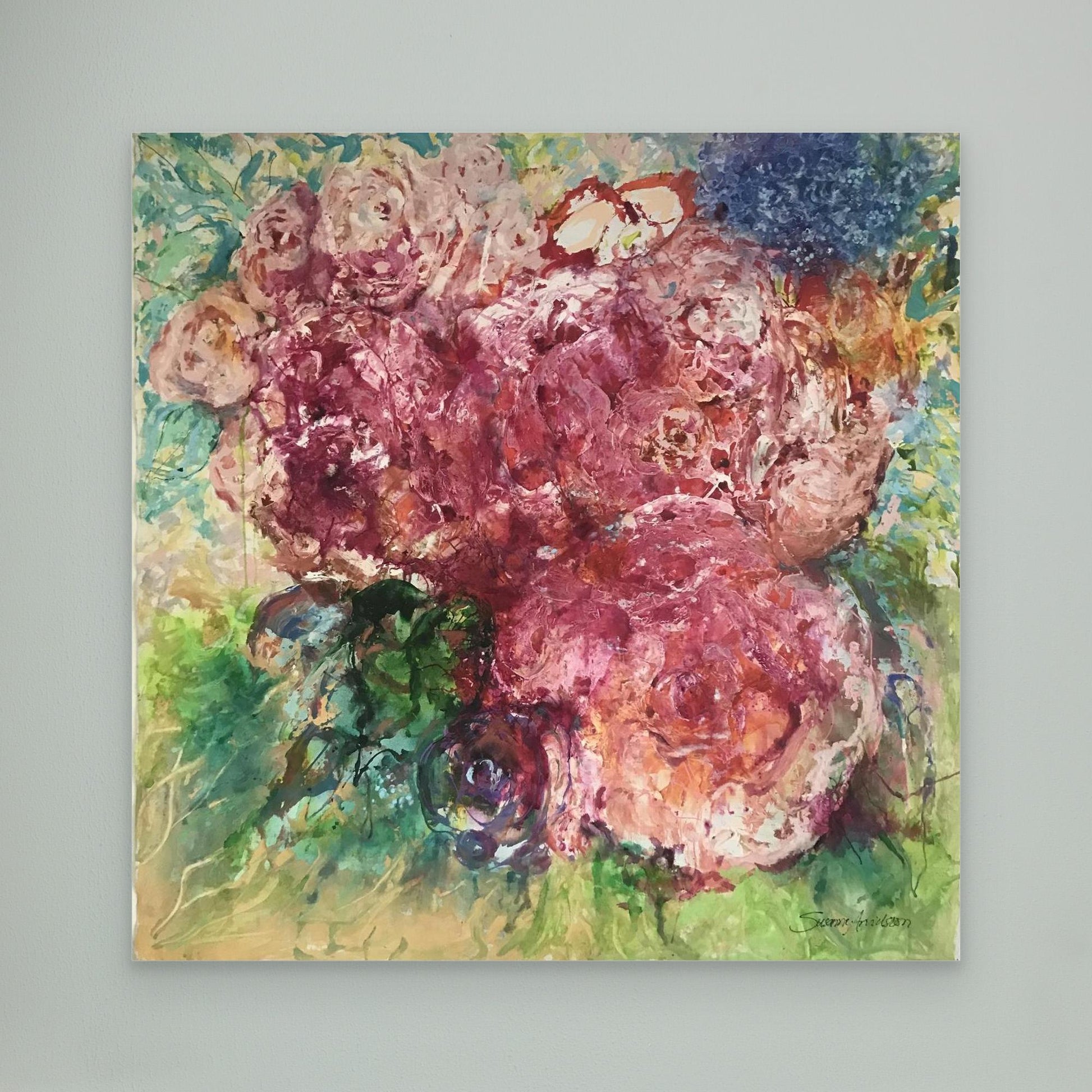 Köpa tavlor - tryck på duk-Abstract Peony Dreams