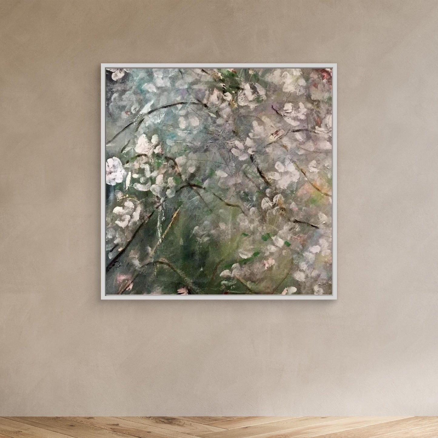 Blomsterdis II – konsttryck på duk i mjuka naturtoner