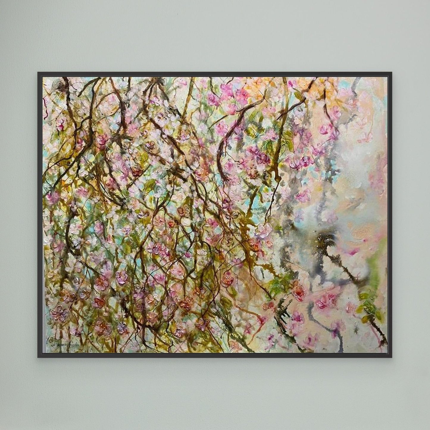 Blommande Grenar – konsttryck på canvas med ljus vårkänsla