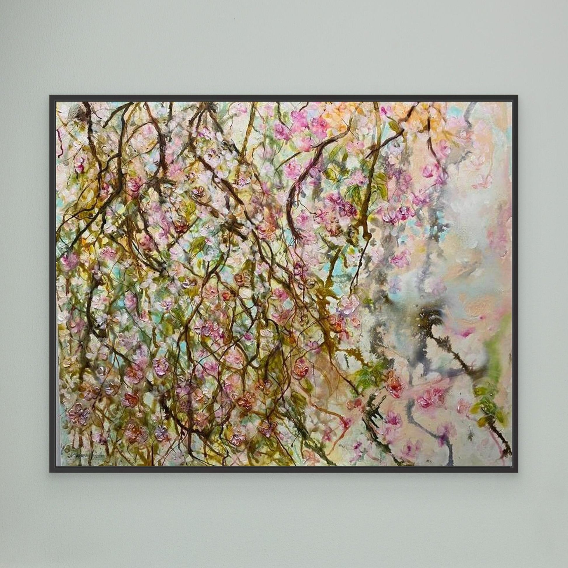 Blommande Grenar – konsttryck på canvas med ljus vårkänsla