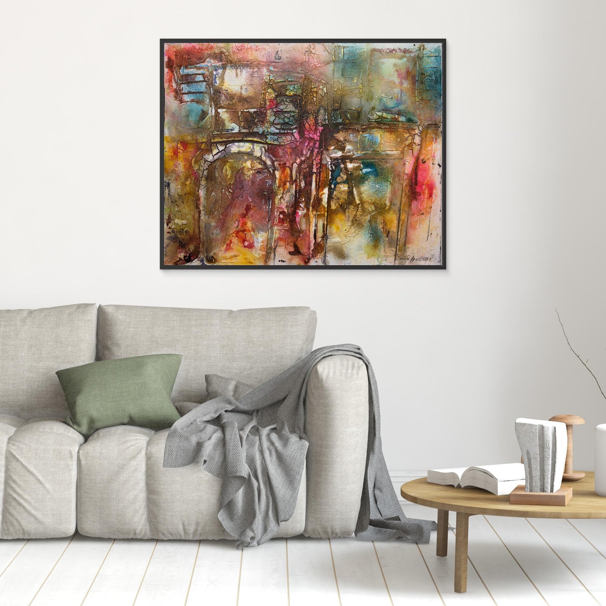 Abstrakt färgsprakande konst – tryck på canvas i stora storlekar