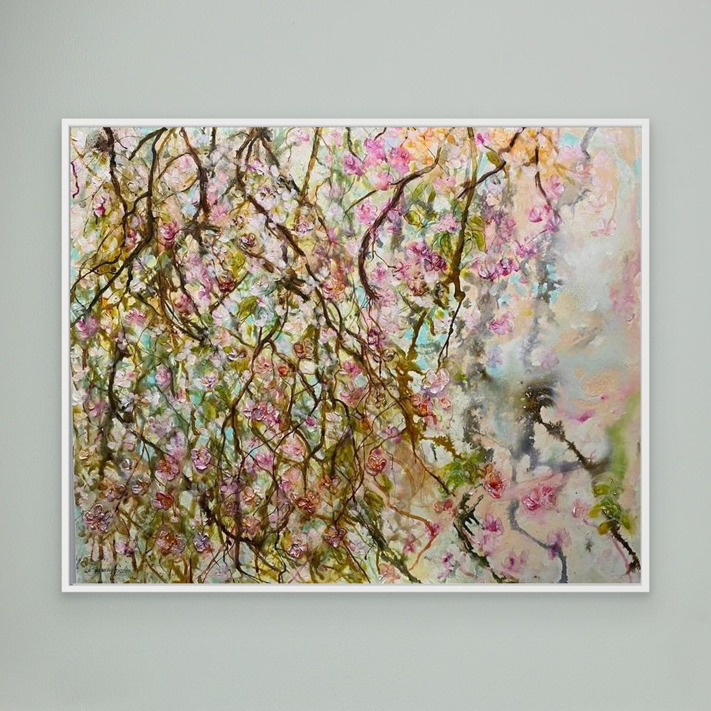 Blommande Grenar – konsttryck på canvas med ljus vårkänsla