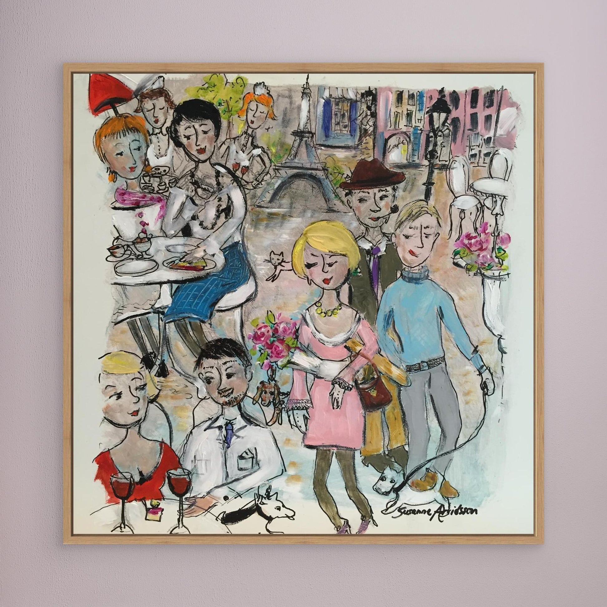  Konsttryck på canvas - Paris – en naivistisk vy