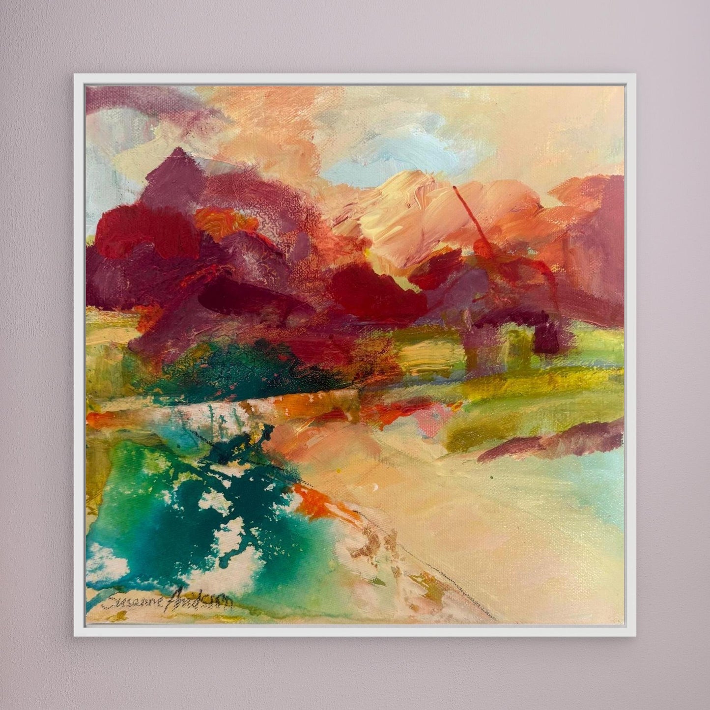 Sprudlande Färgglädje - Tryck på canvas