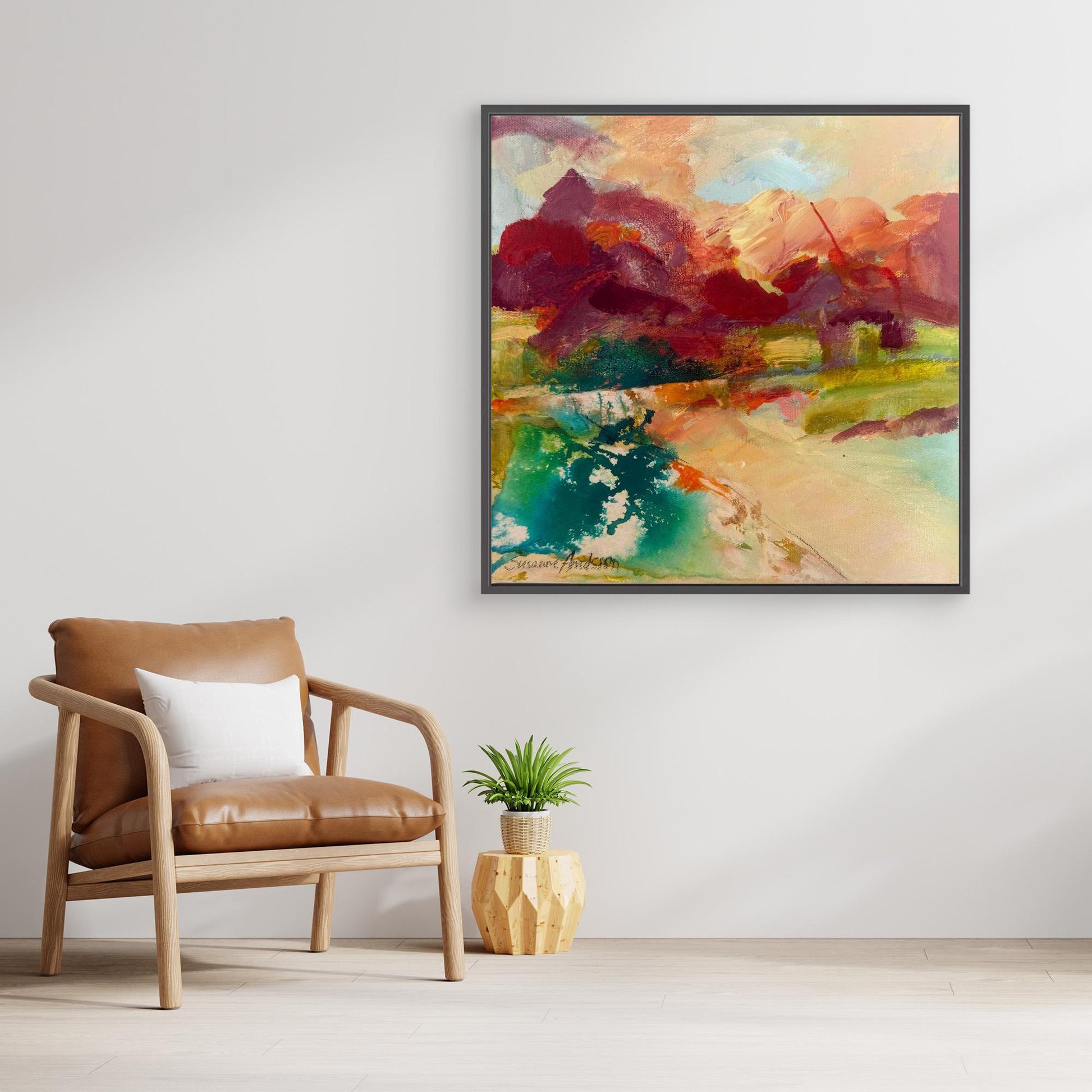 Sprudlande Färgglädje - Tryck på canvas