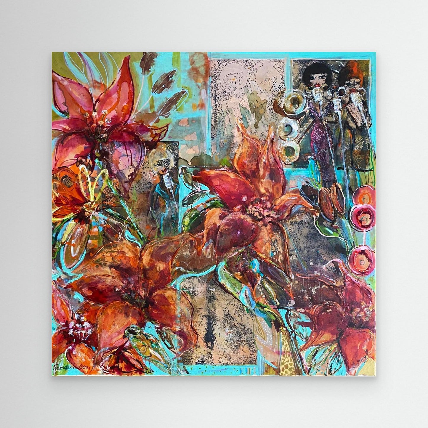 Köpa tavla – Tryck på Canvas Mystical Garden Jazz