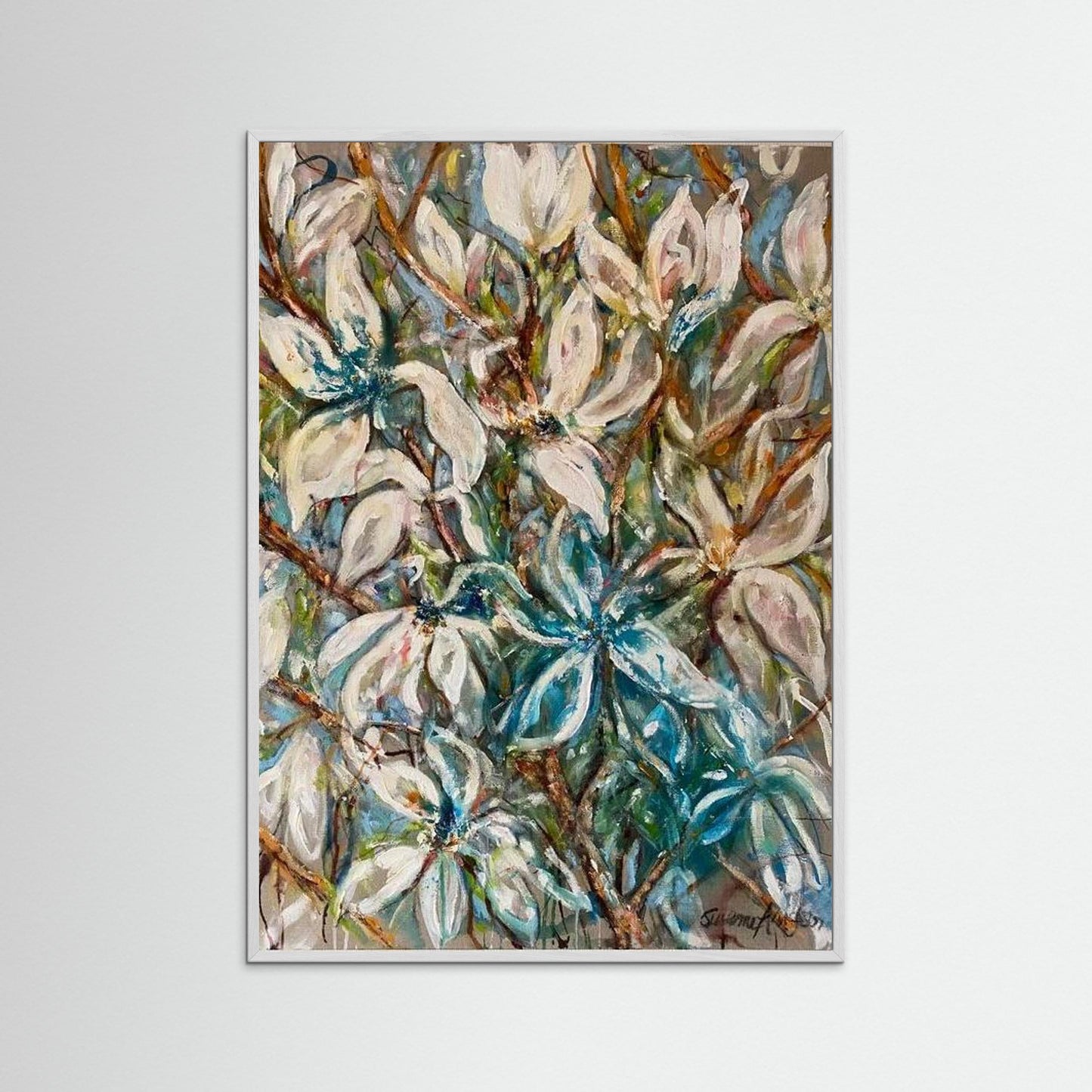 Magnolia grenar – konsttryck med mjuk elegans