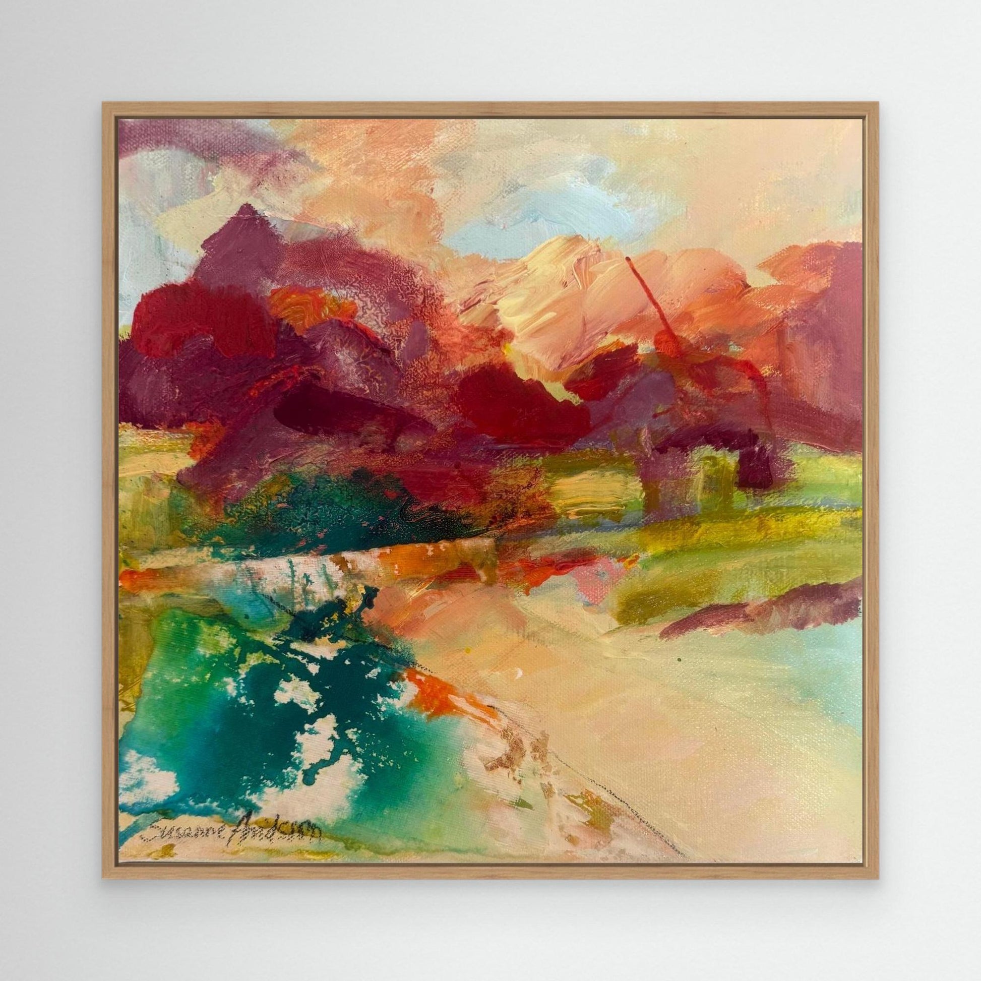 Sprudlande Färgglädje - Tryck på canvas