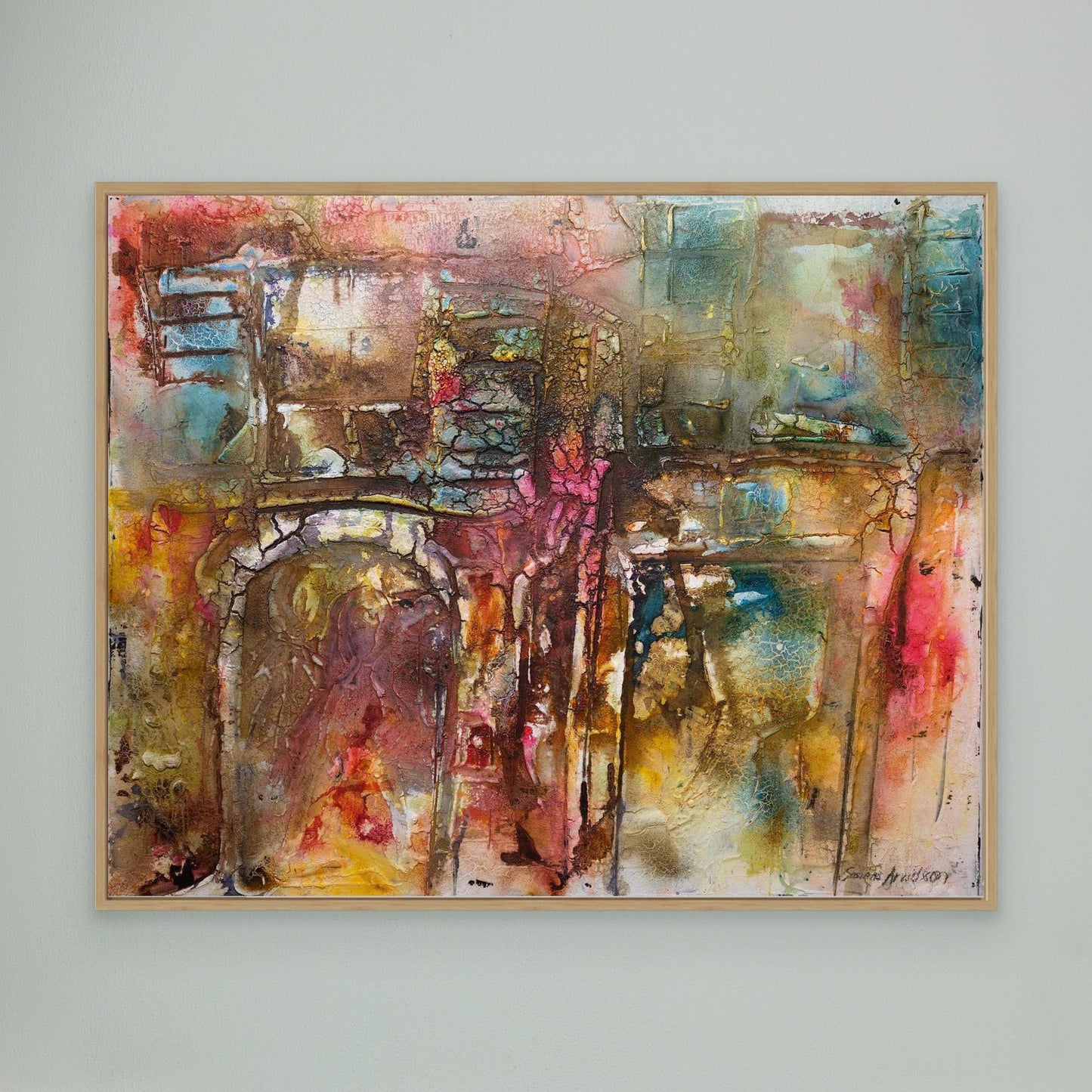 Abstrakt färgsprakande konst – tryck på canvas i stora storlekar