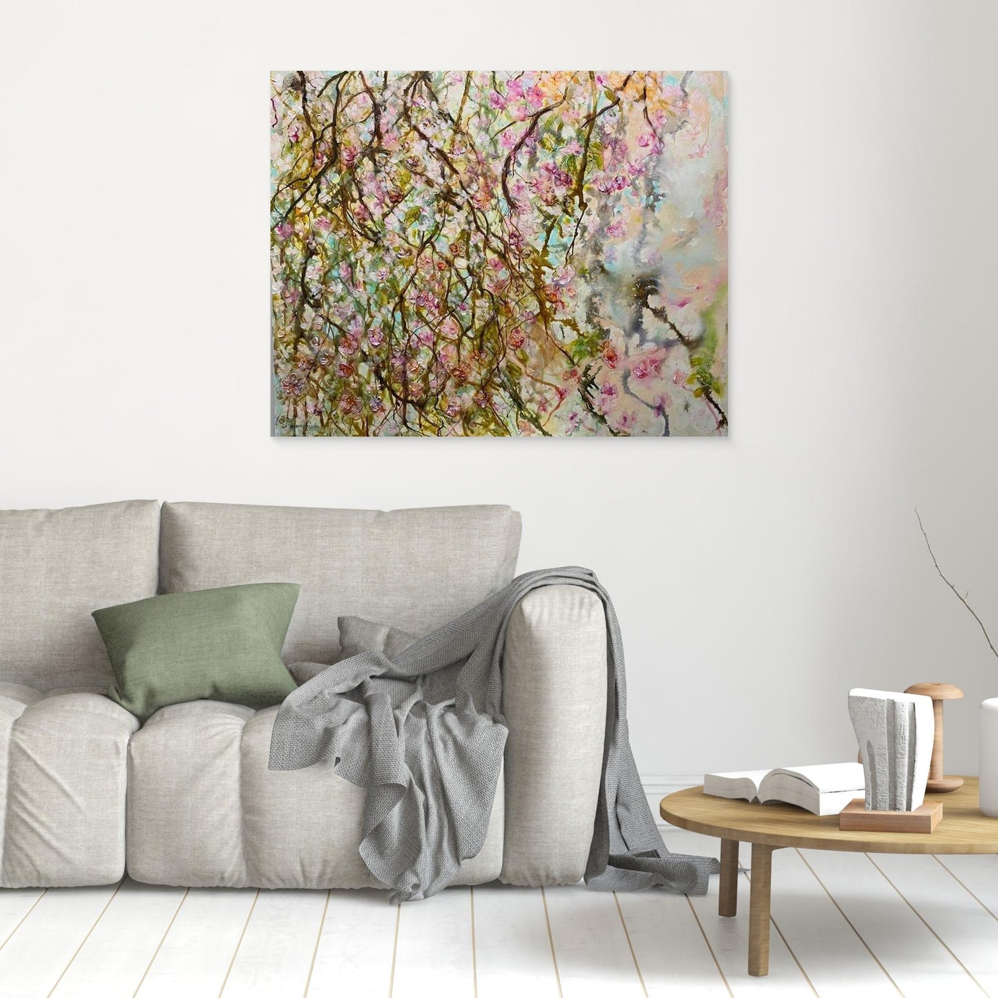 Blommande Grenar – konsttryck på canvas med ljus vårkänsla