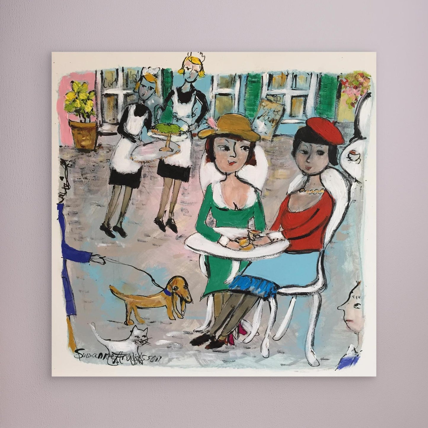 Konsttryck på canvas - Livet på torget