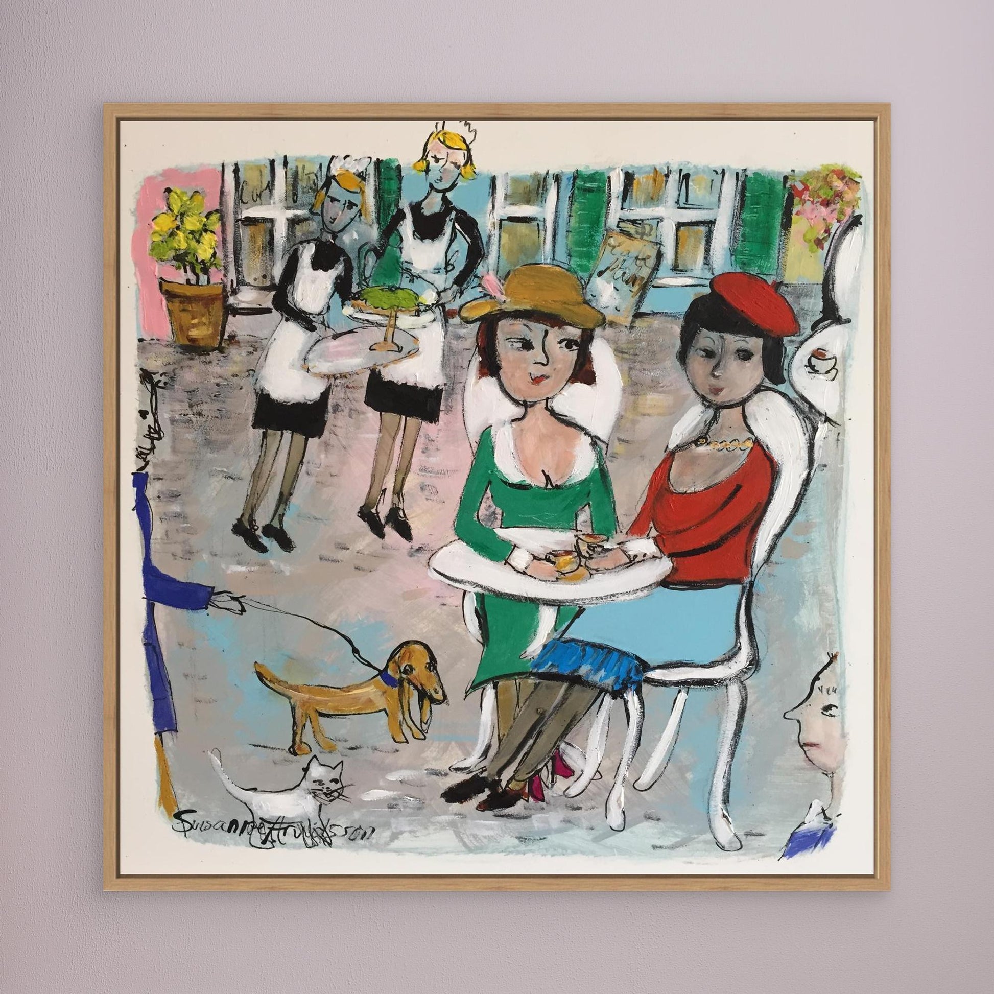 Konsttryck på canvas - Livet på torget