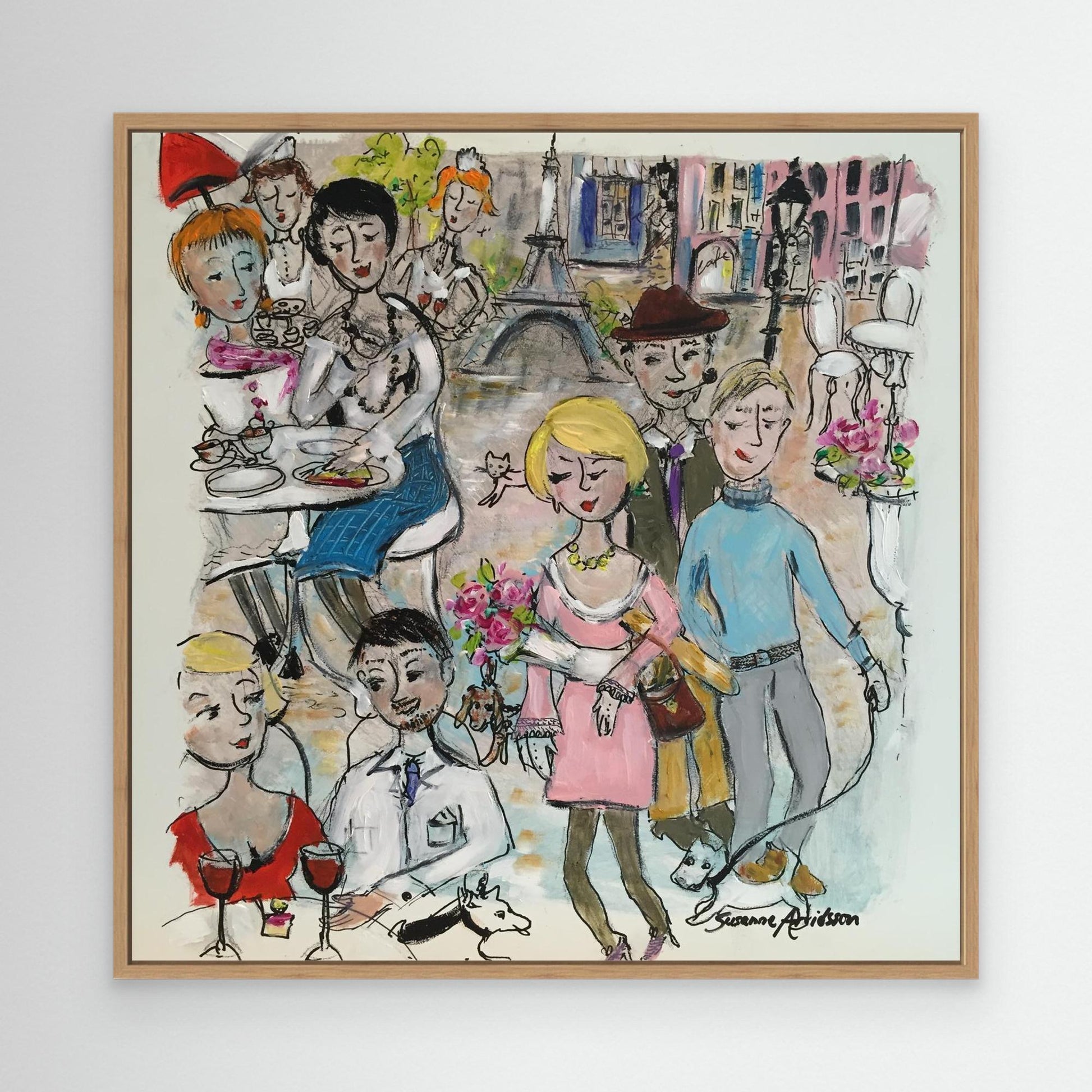  Konsttryck på canvas - Paris – en naivistisk vy