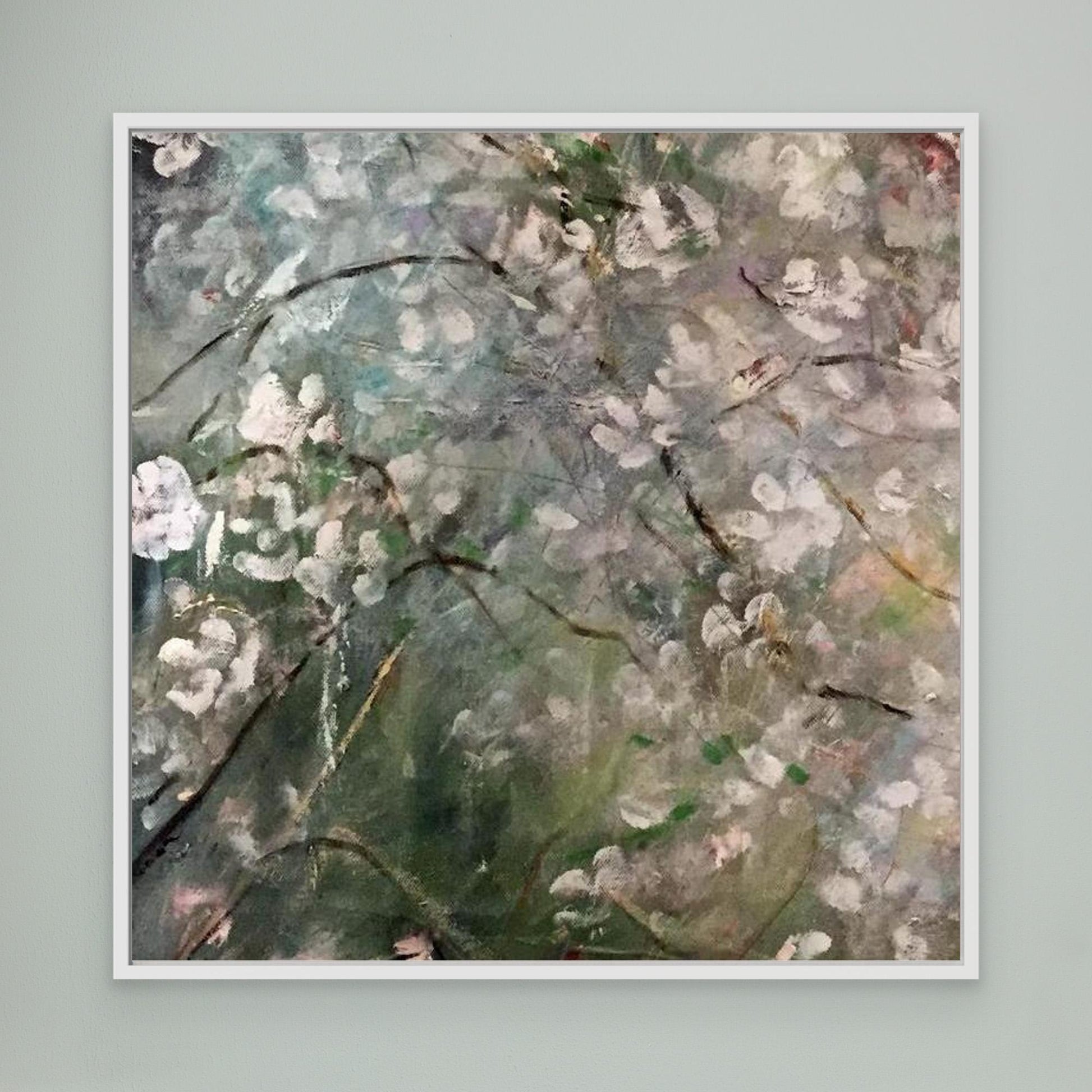 Blomsterdis II – konsttryck på duk i mjuka naturtoner