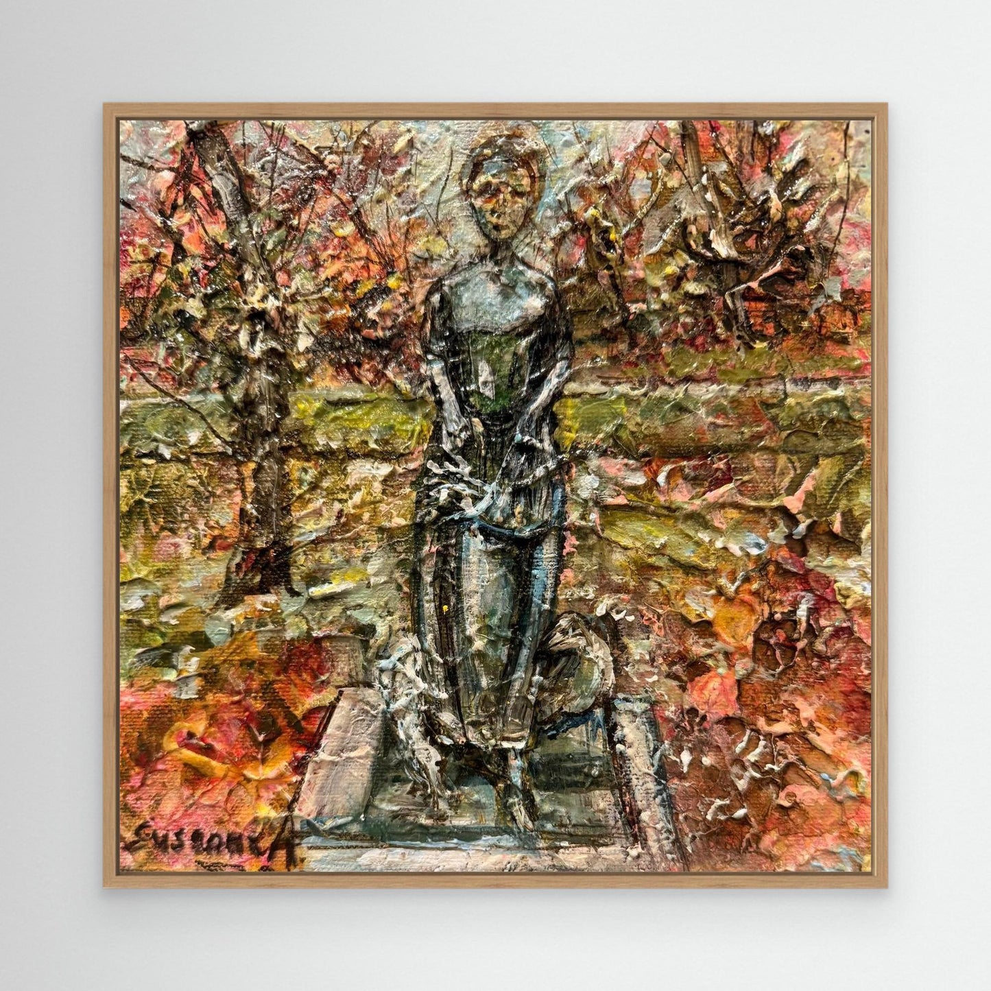 Färgstarkt konsttryck ”Kajsa Warg” med ekram på canvas av Susanne Arvidsson