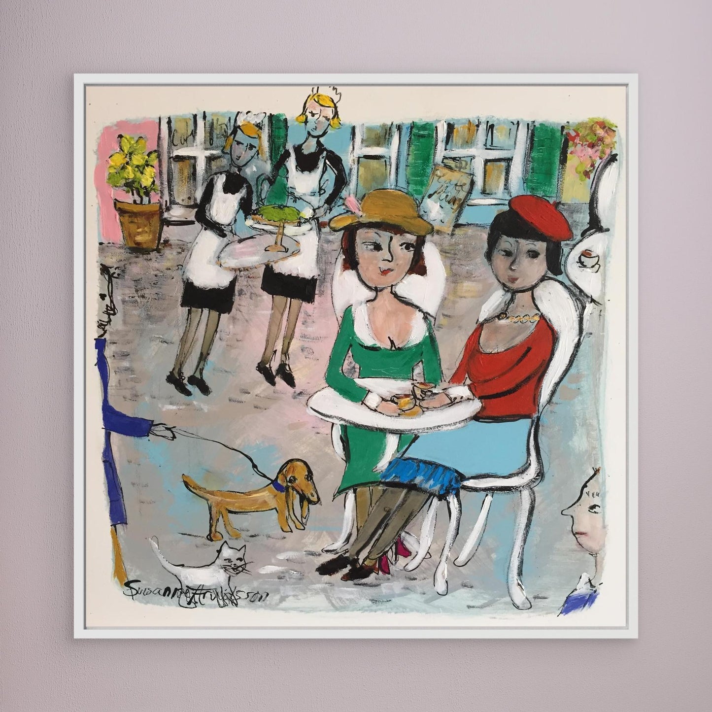 Konsttryck på canvas - Livet på torget