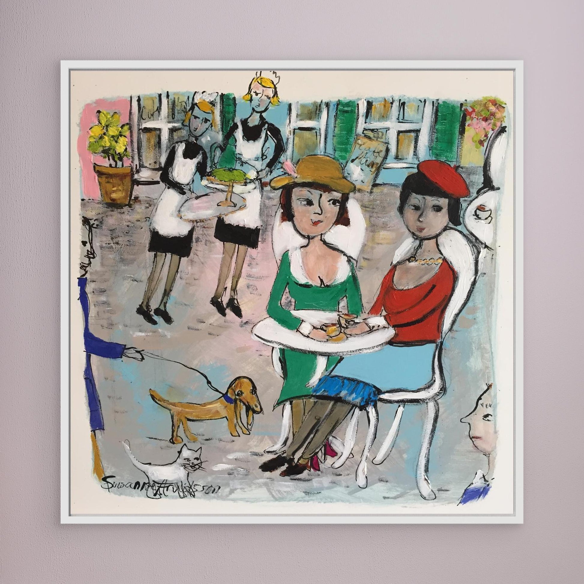 Konsttryck på canvas - Livet på torget