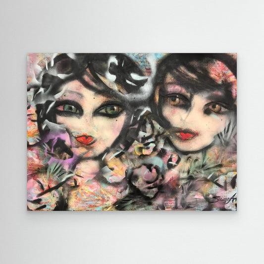 Sisters - Konsttryck på duk