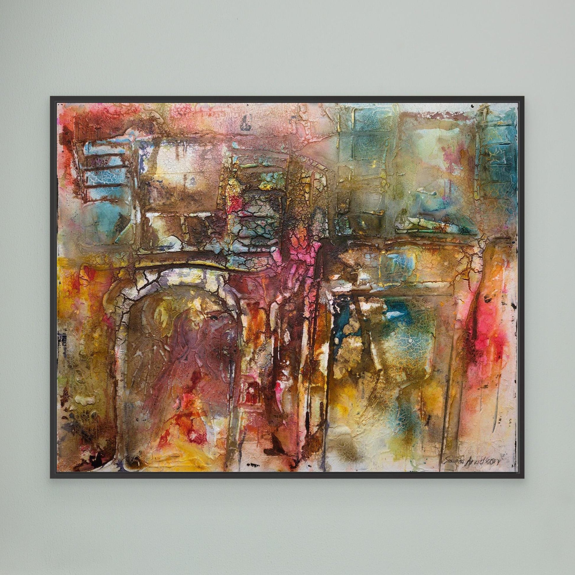 Abstrakt färgsprakande konst – tryck på canvas i stora storlekar