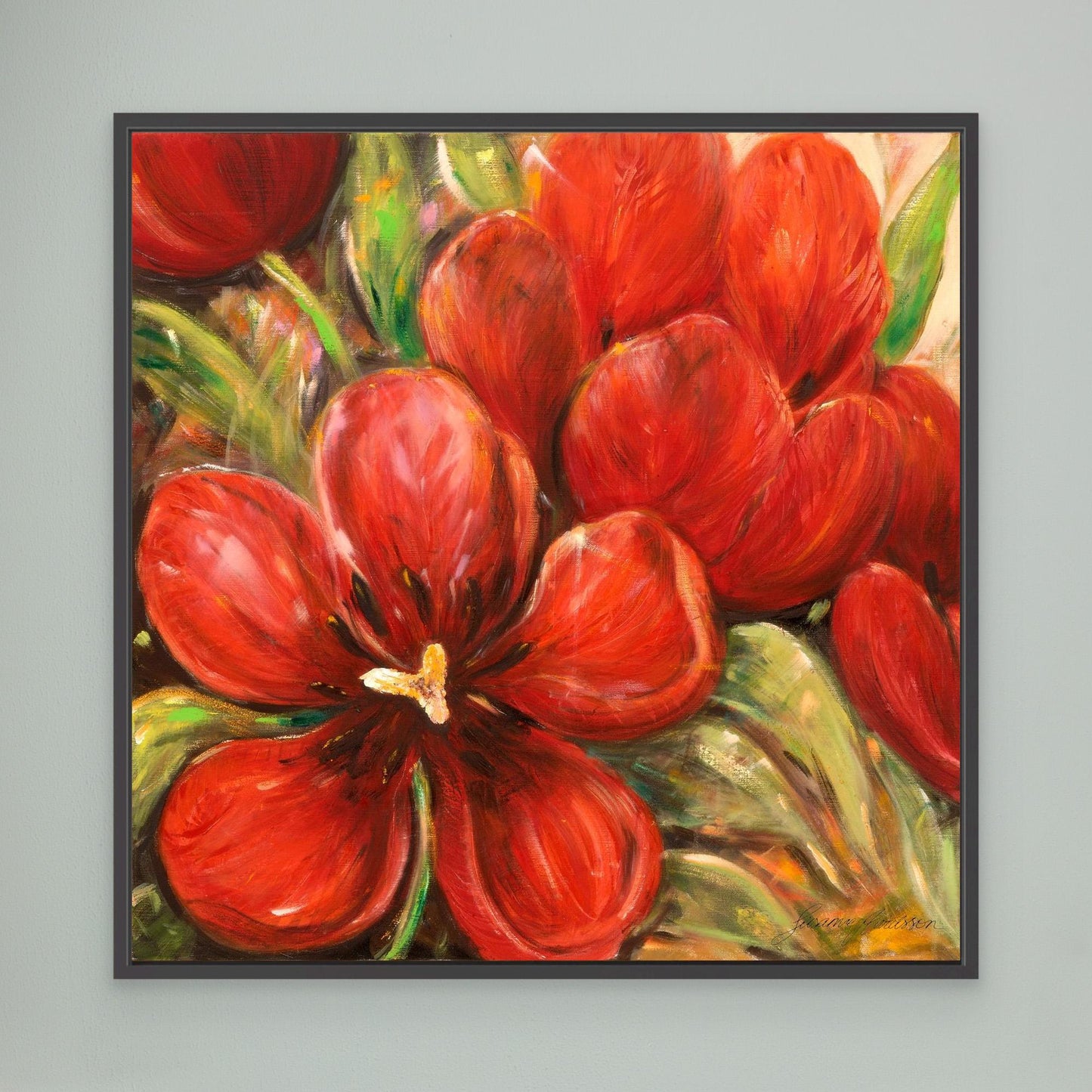 Röda tulpaner - prints on Canvas