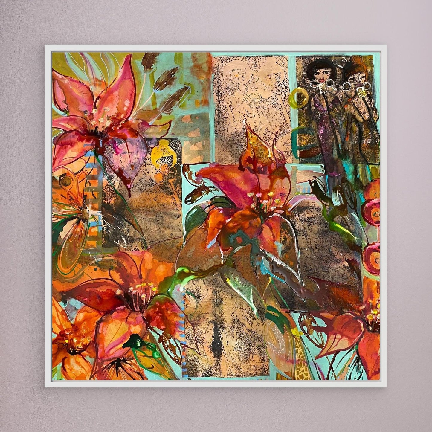 Köpa tavla – Tryck på Canvas Mystical Garden Jazz