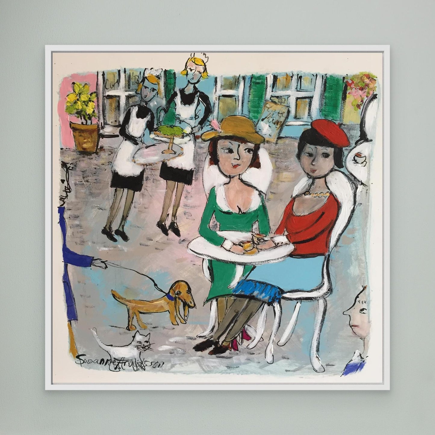 Konsttryck på canvas - Livet på torget