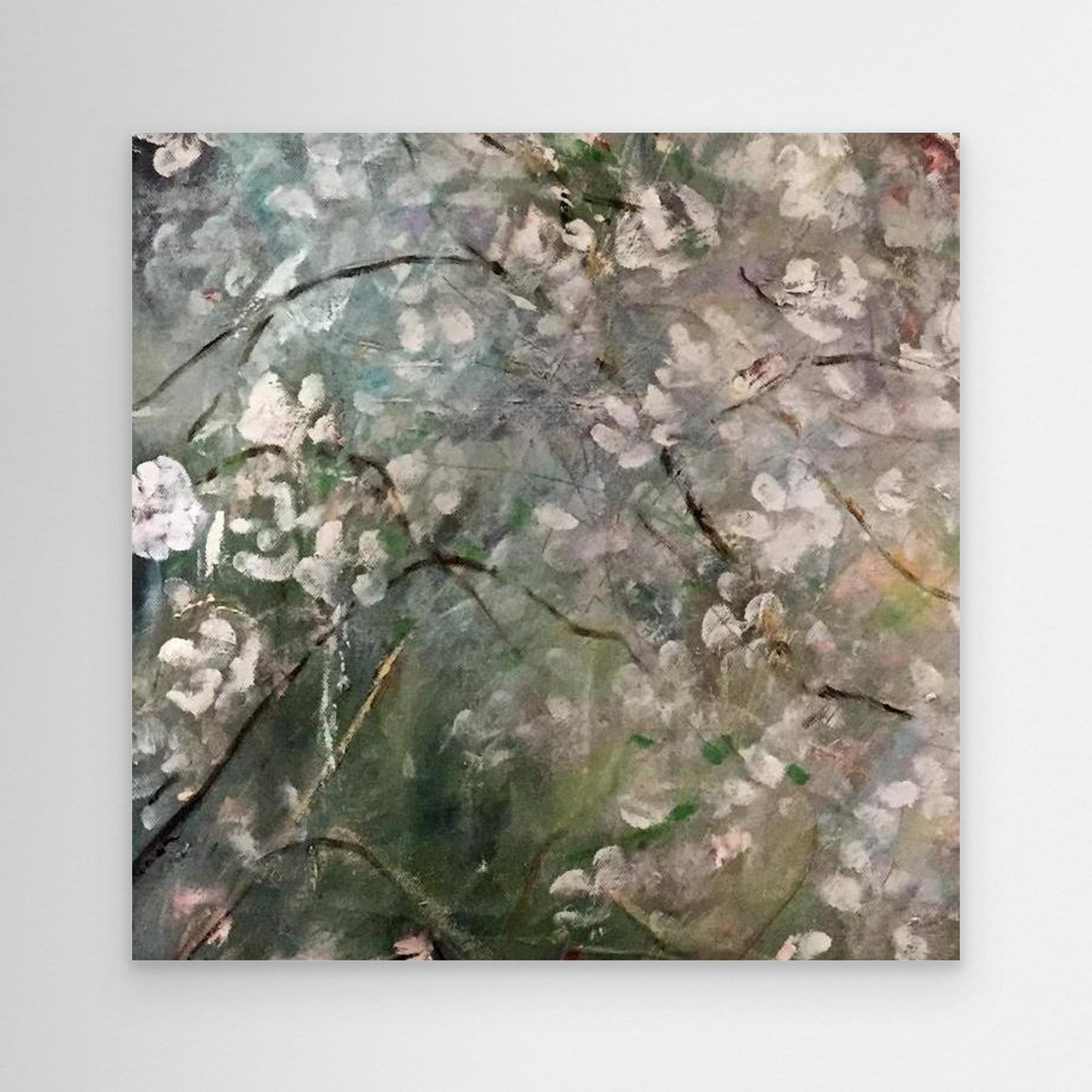 Blomsterdis II – konsttryck på duk i mjuka naturtoner