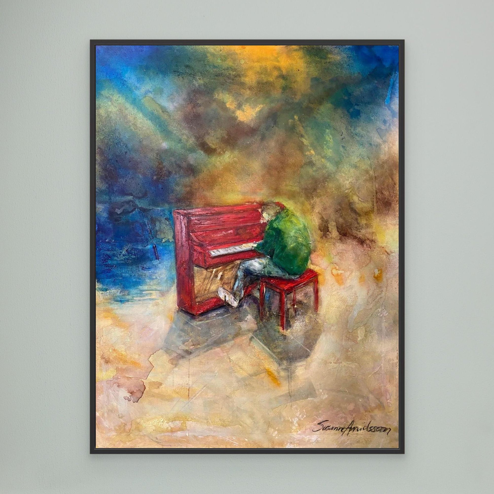 The Lonely Pianist - Konsttryck på duk