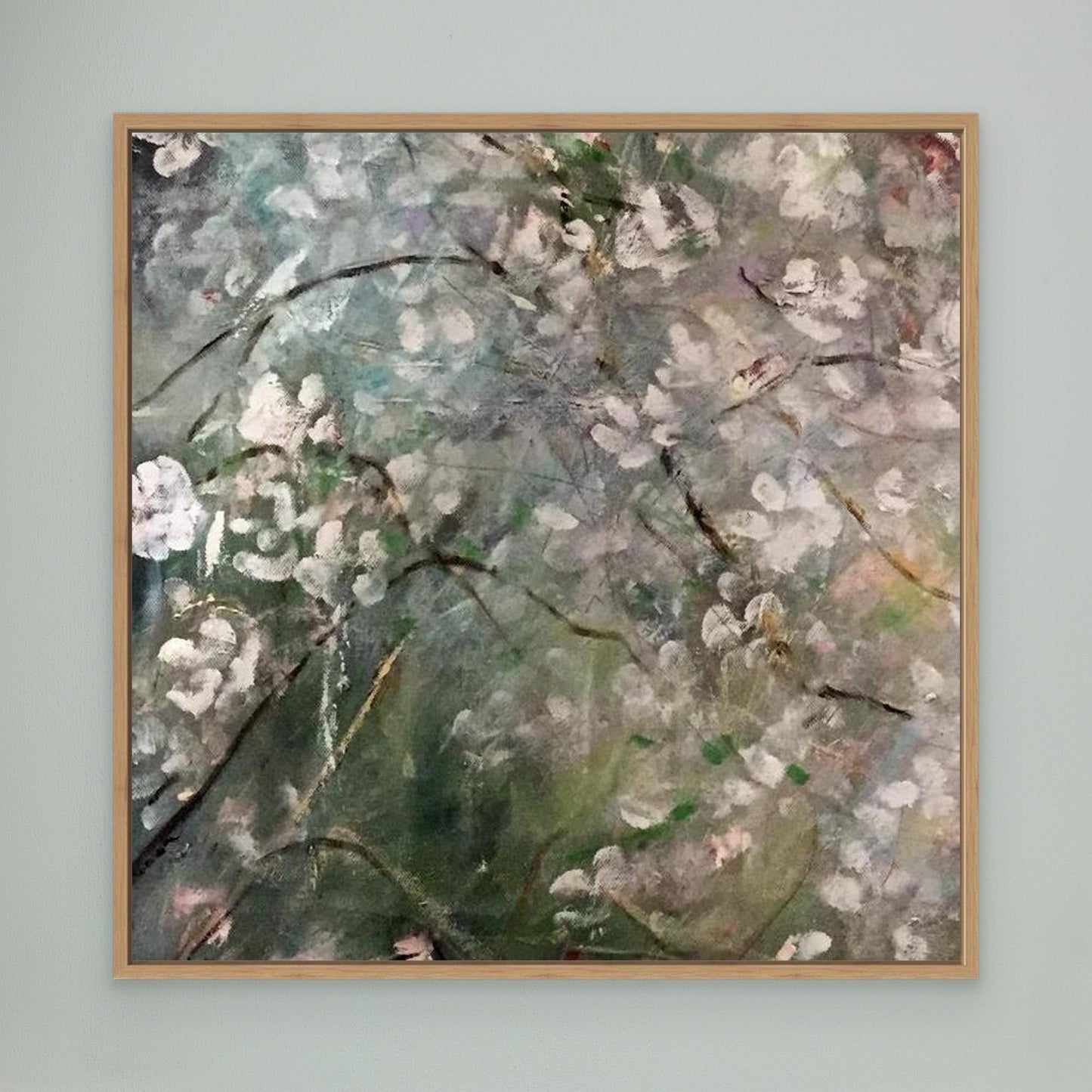 Blomsterdis II – konsttryck på duk i mjuka naturtoner