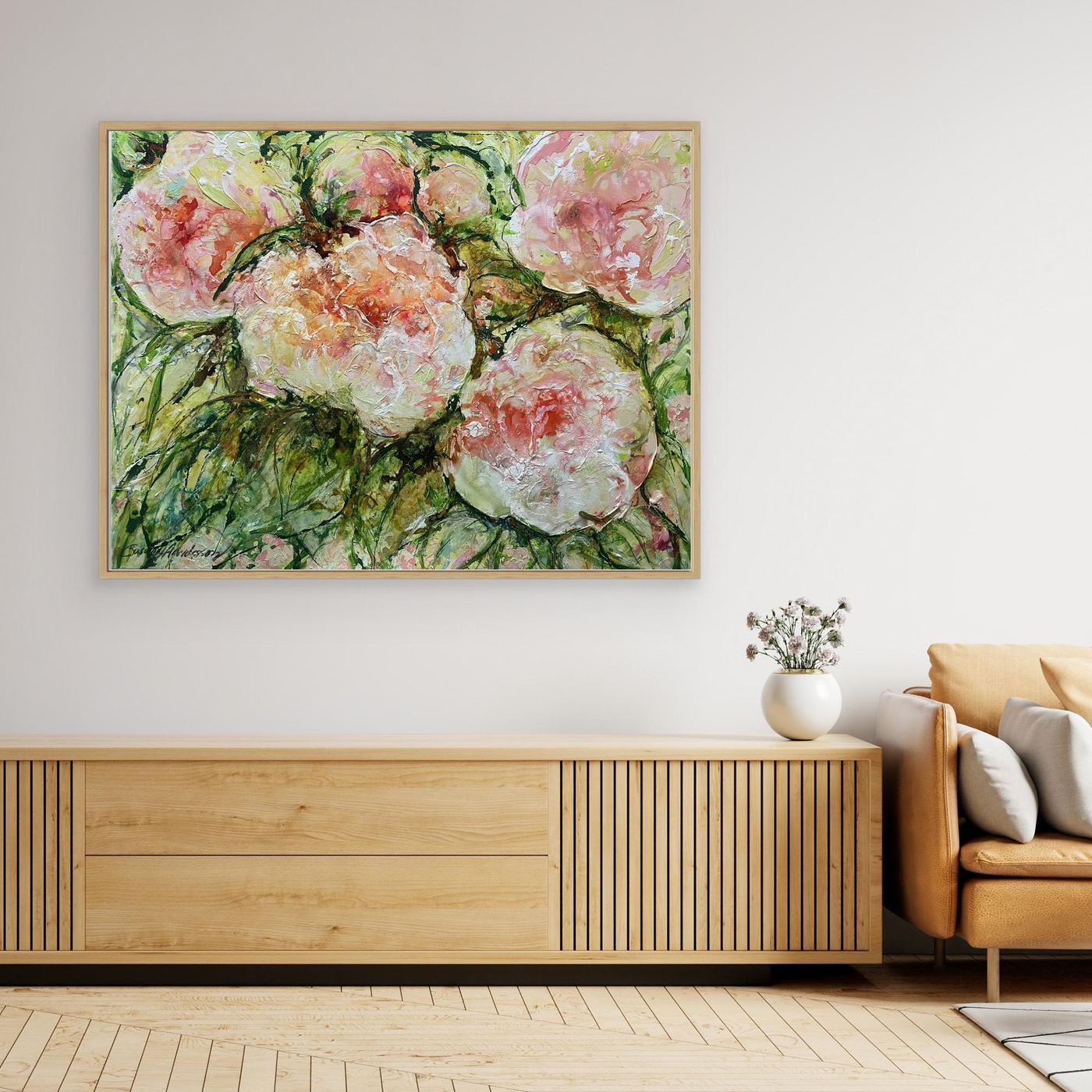 Peonies in Bloom – modern blomstertavla